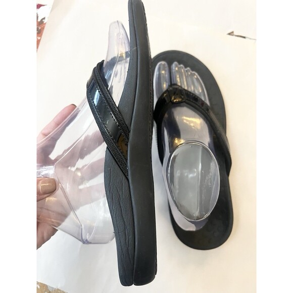 Vionic Orthaheel Tide II Women’s US 9 Patent Leather Flip Flops Sandals Black - Picture 5 of 9